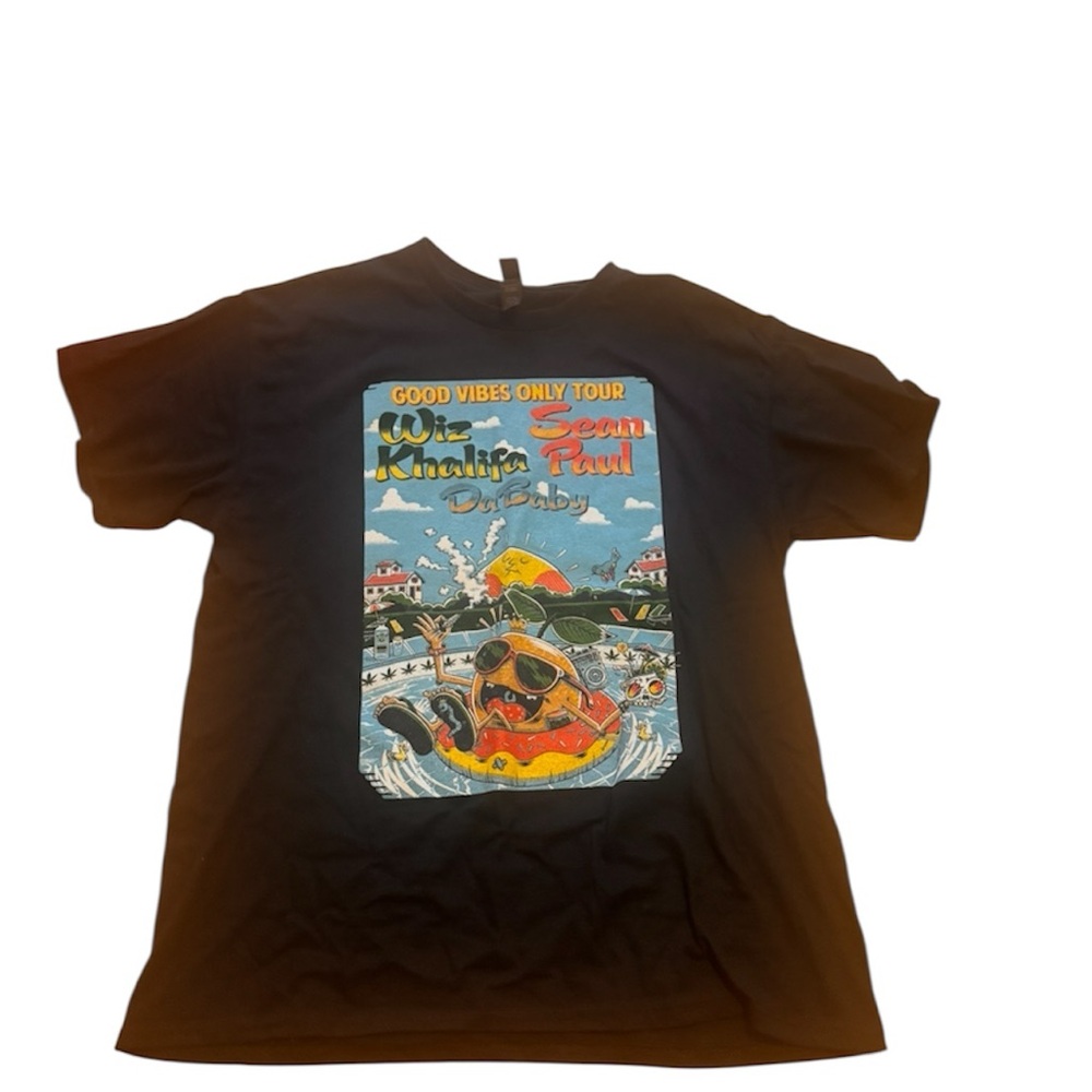 Black Graphic  wiz Khalifa da baby and Sean Paul T-Shirt with Tour Print